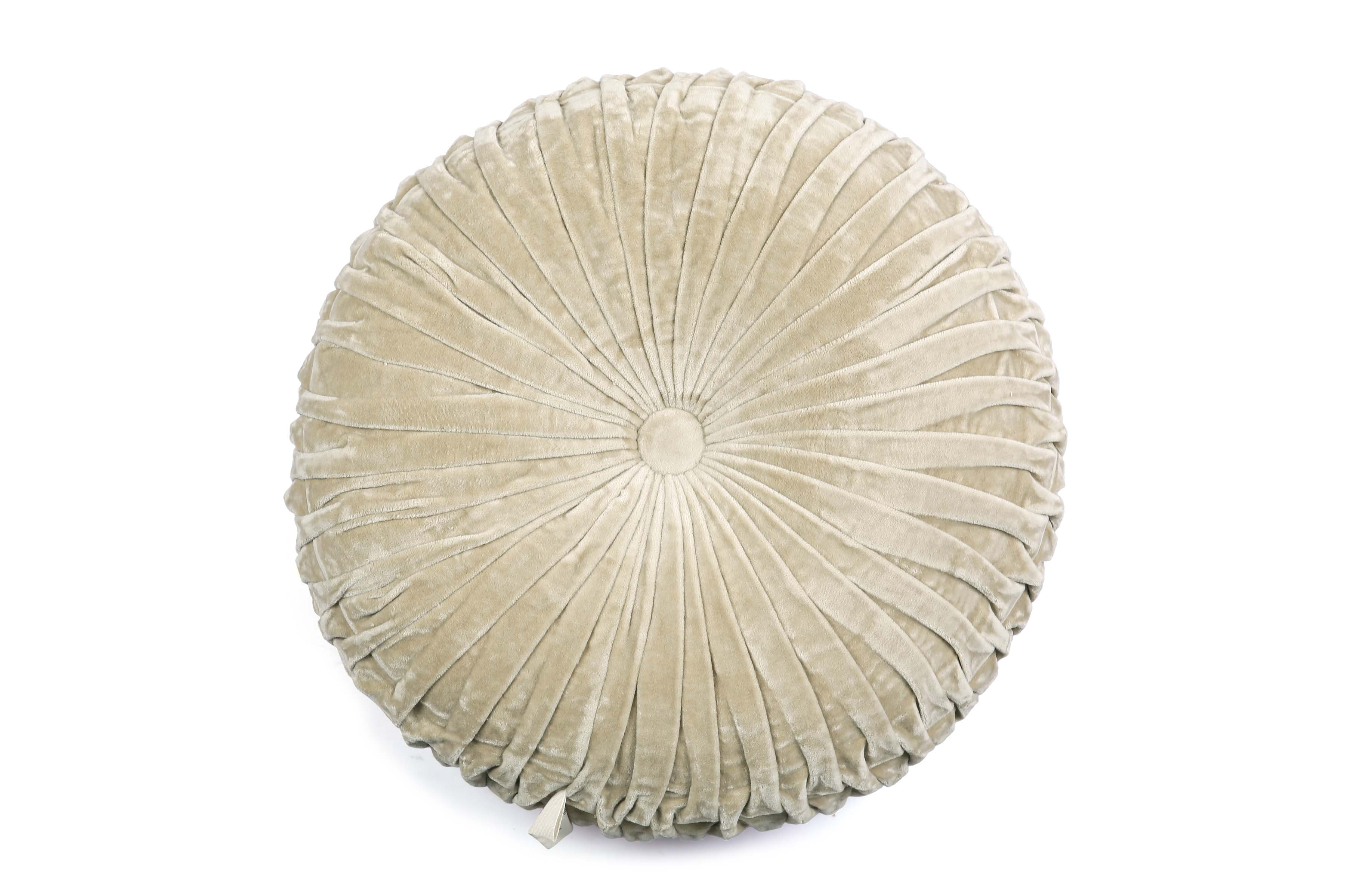 Velvet Round Handmade Pillow Biscotti  - 16 Inch