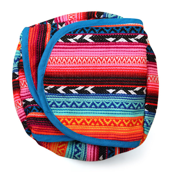 Tortilla Basket With Cane, Multi Arrow- 9 Inches (Set of 2)