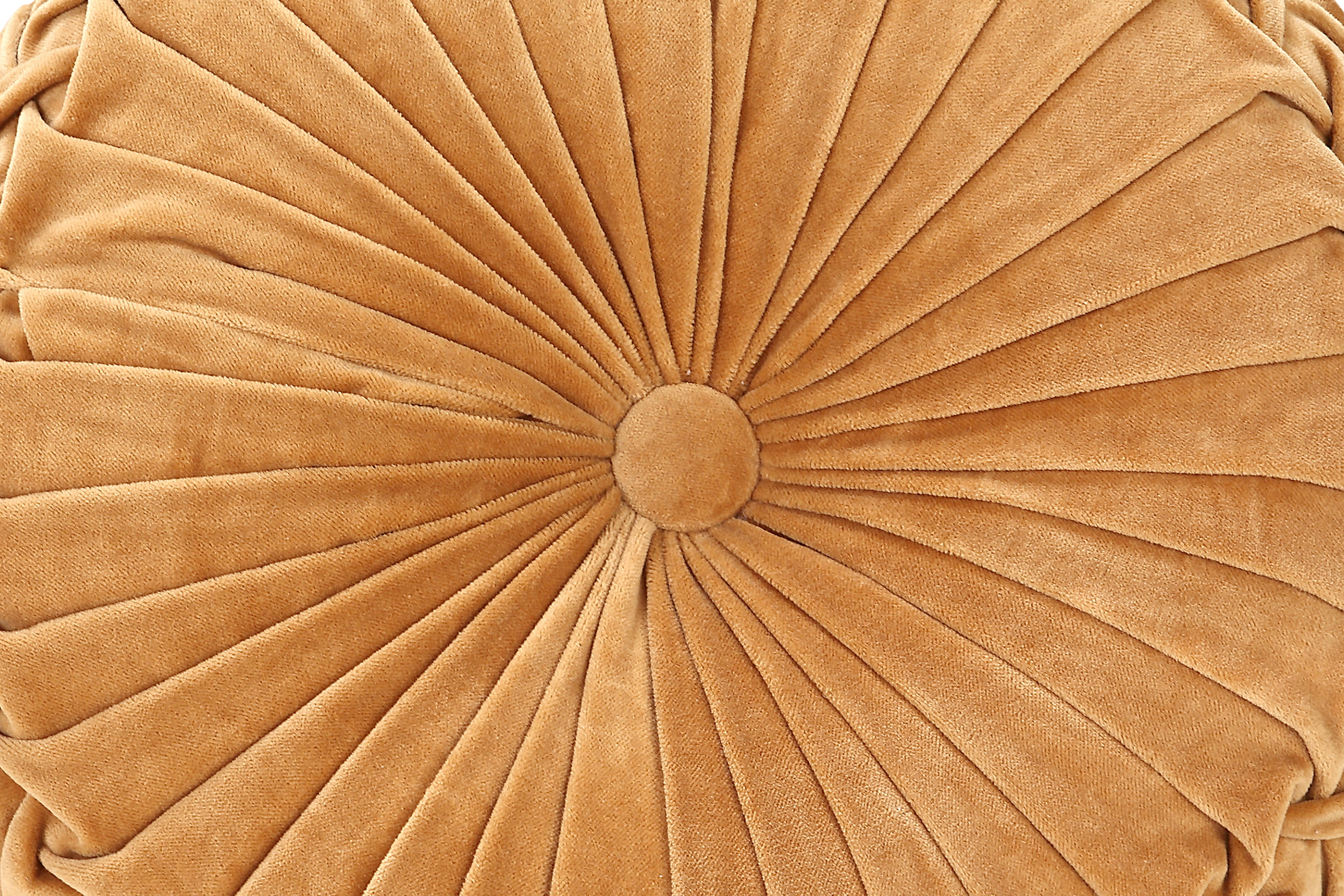 Velvet Round Handmade Pillow, Clay - 16 Inch