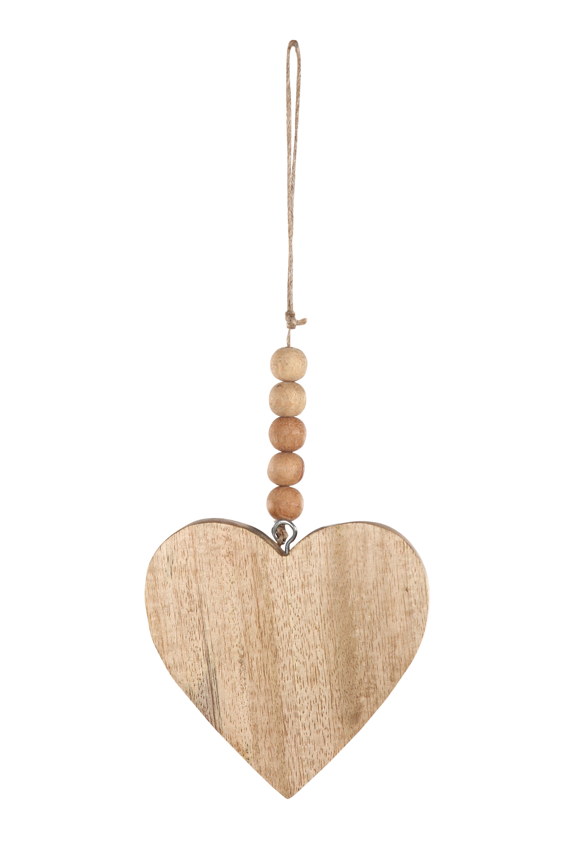 Handmade Wood Christmas Ornament - Heart - 11inch (Set of 3)