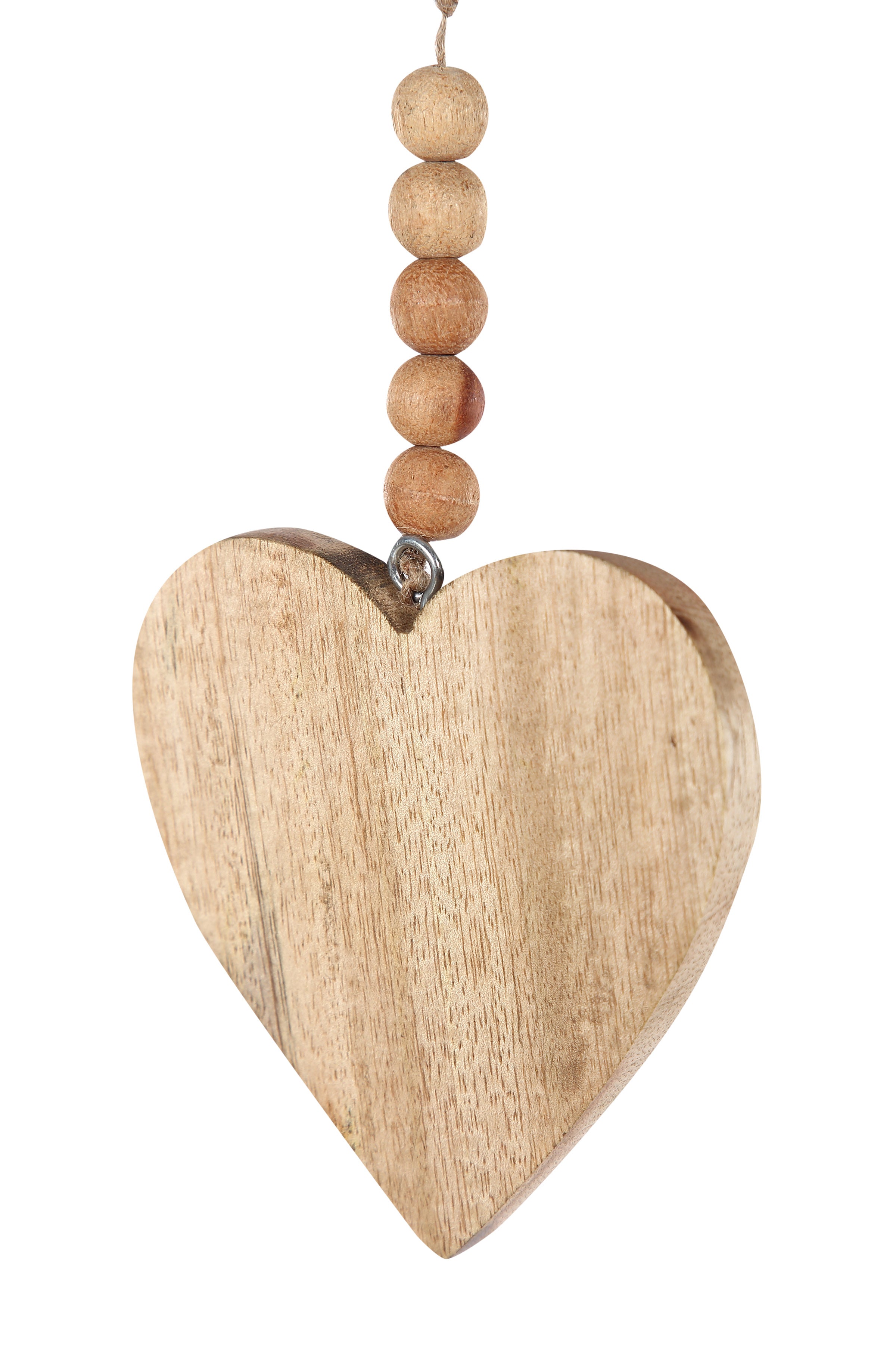 Handmade Wood Christmas Ornament - Heart - 11inch (Set of 3)