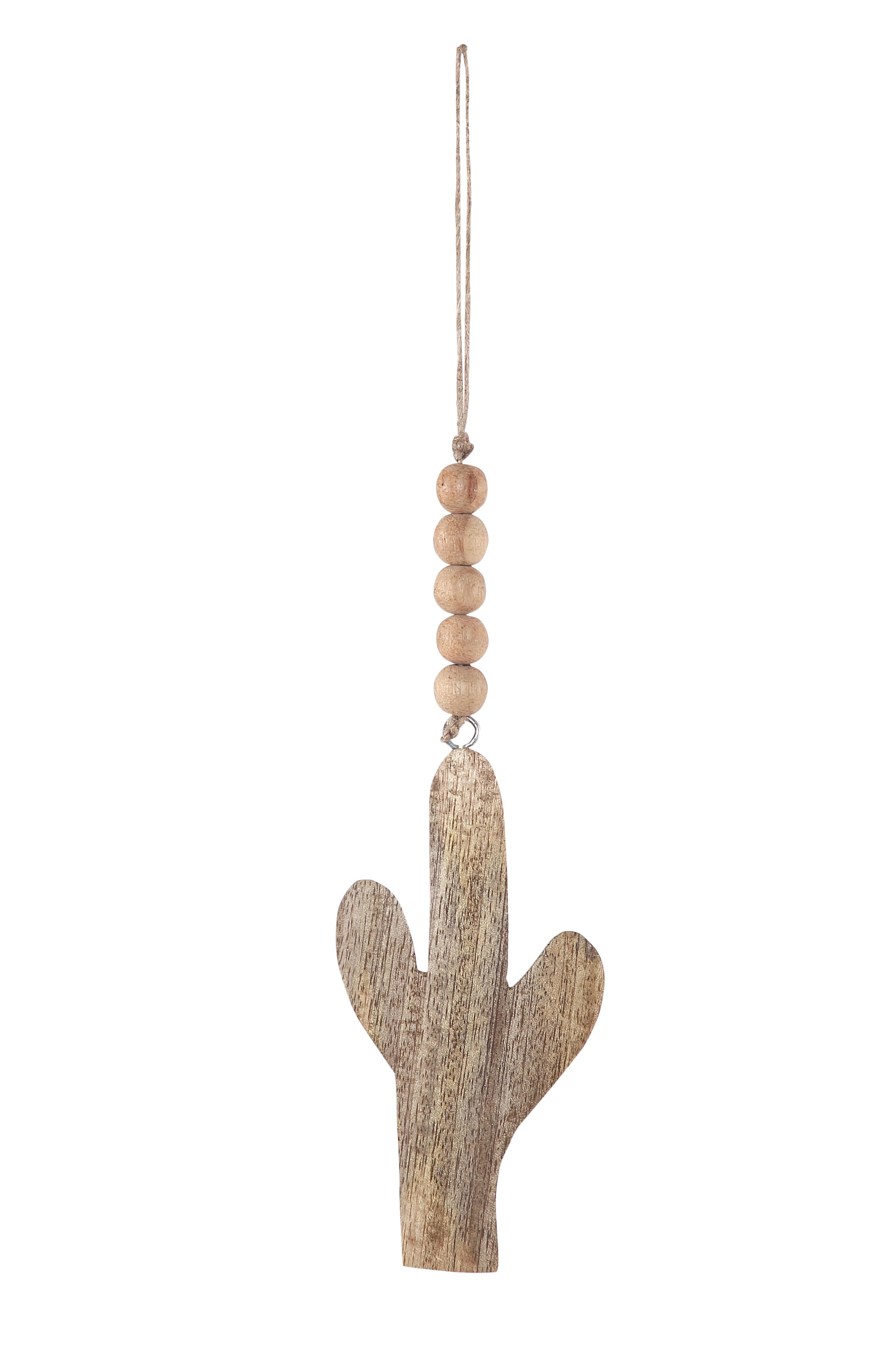 Handmade Wood Christmas Ornament - Cactus - 11 inches (Set of 3)