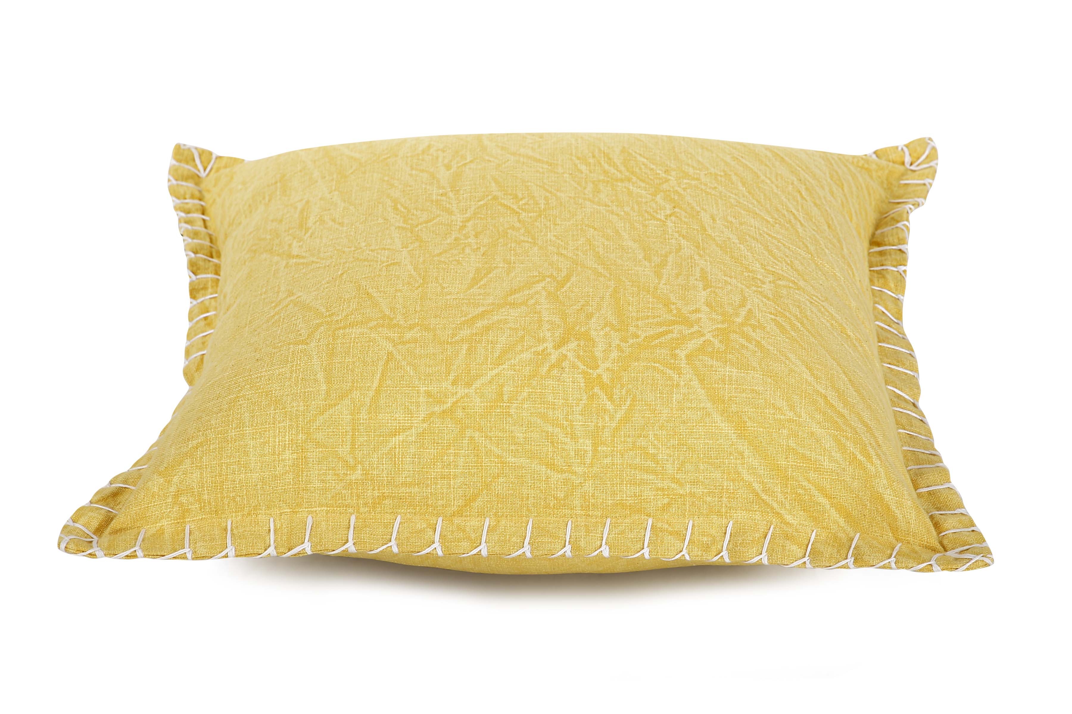 Stone Washed Throw Pillow, Yellow - 21x21 Inch