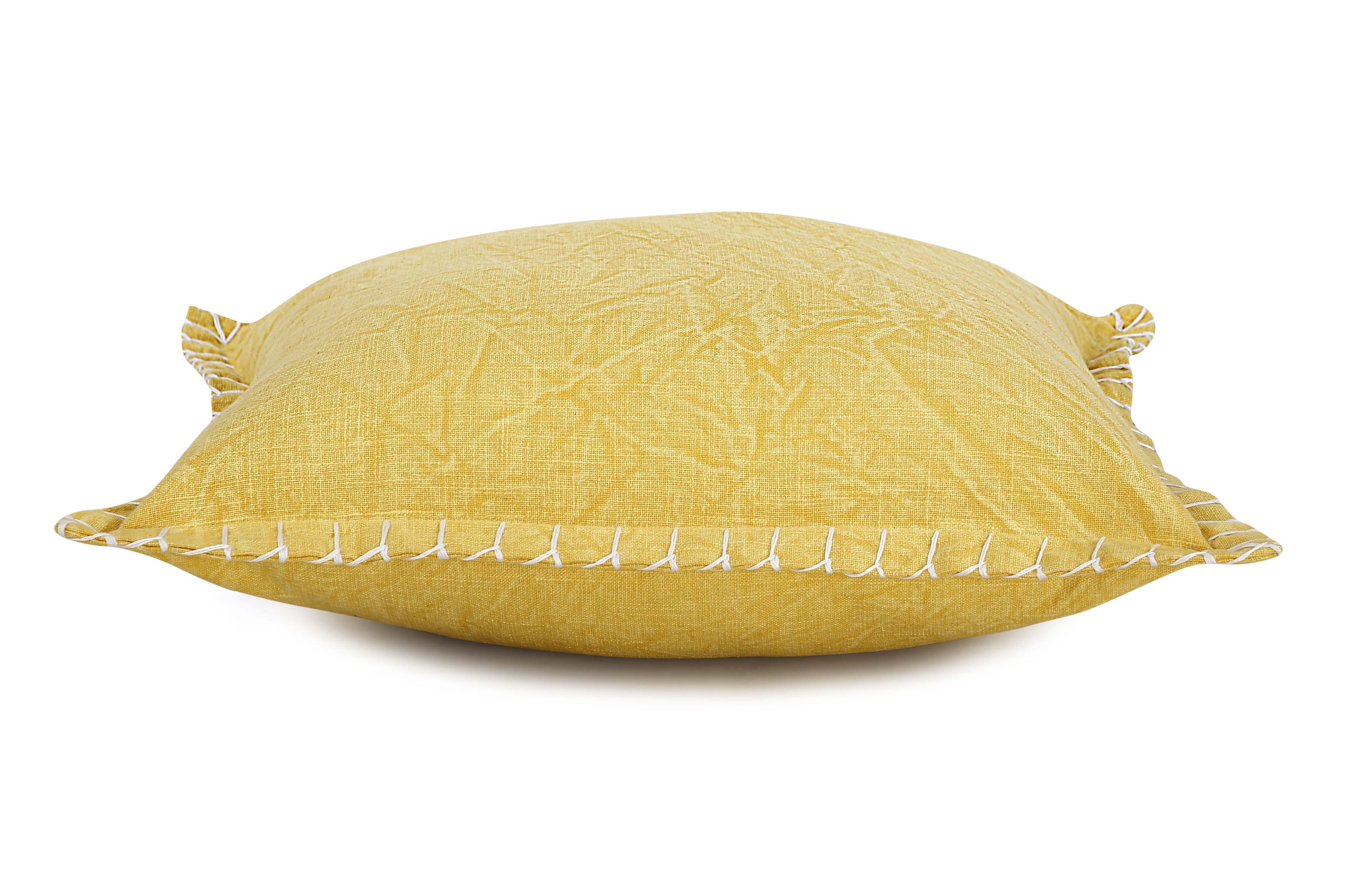 Stone Washed Throw Pillow, Yellow - 21x21 Inch