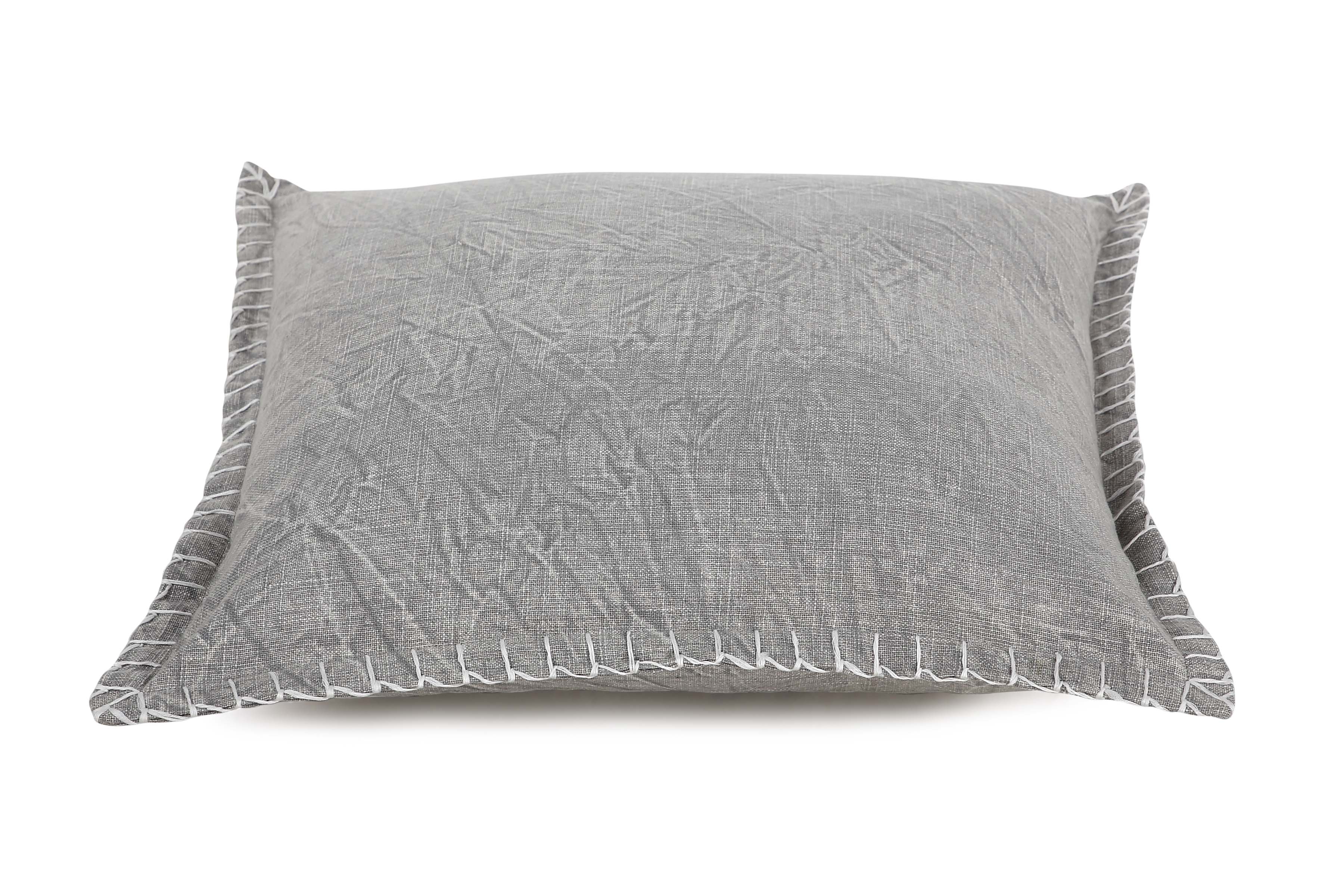 Stone Washed Throw Pillow, Grey - 21x21 Inch