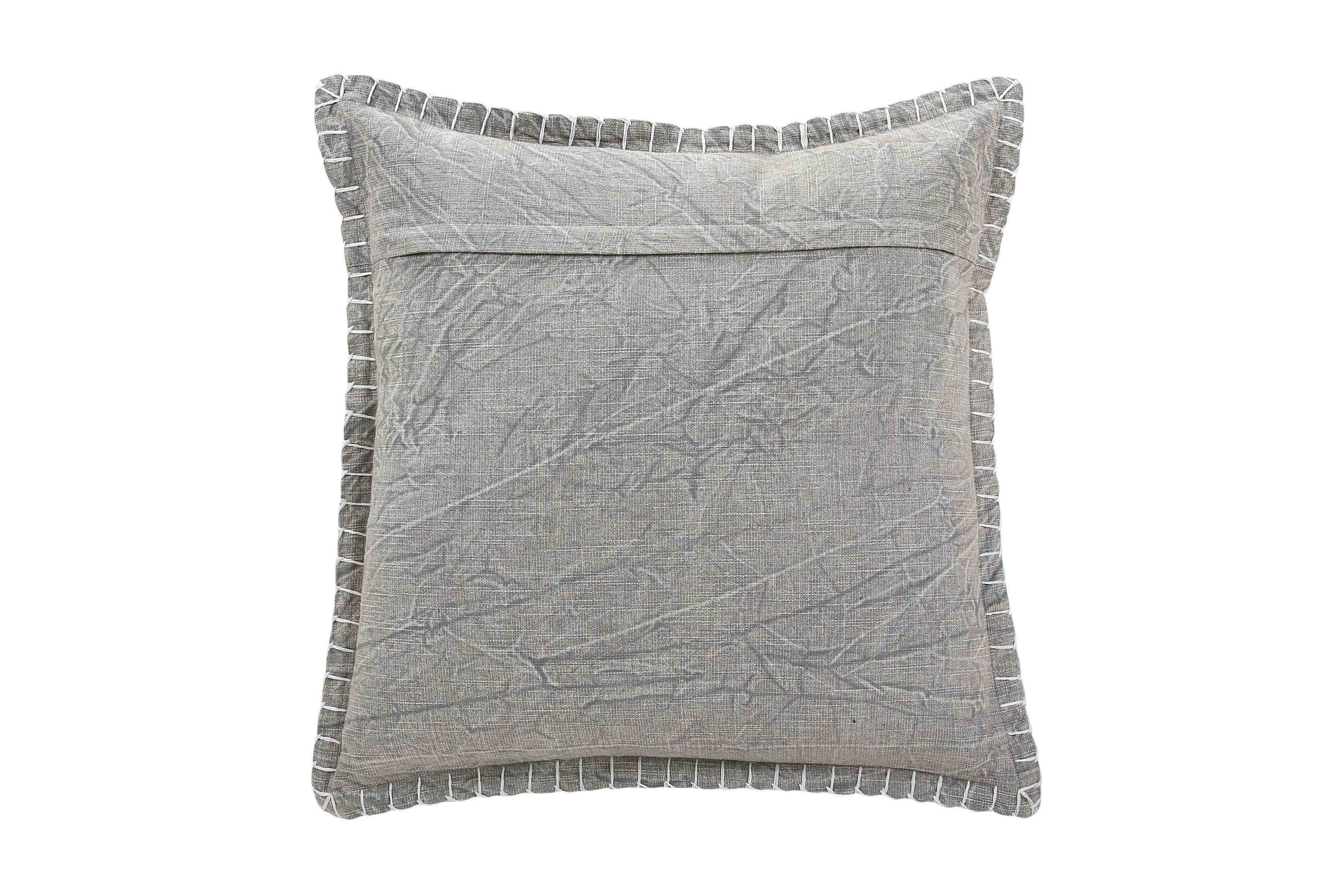 Stone Washed Throw Pillow, Grey - 21x21 Inch