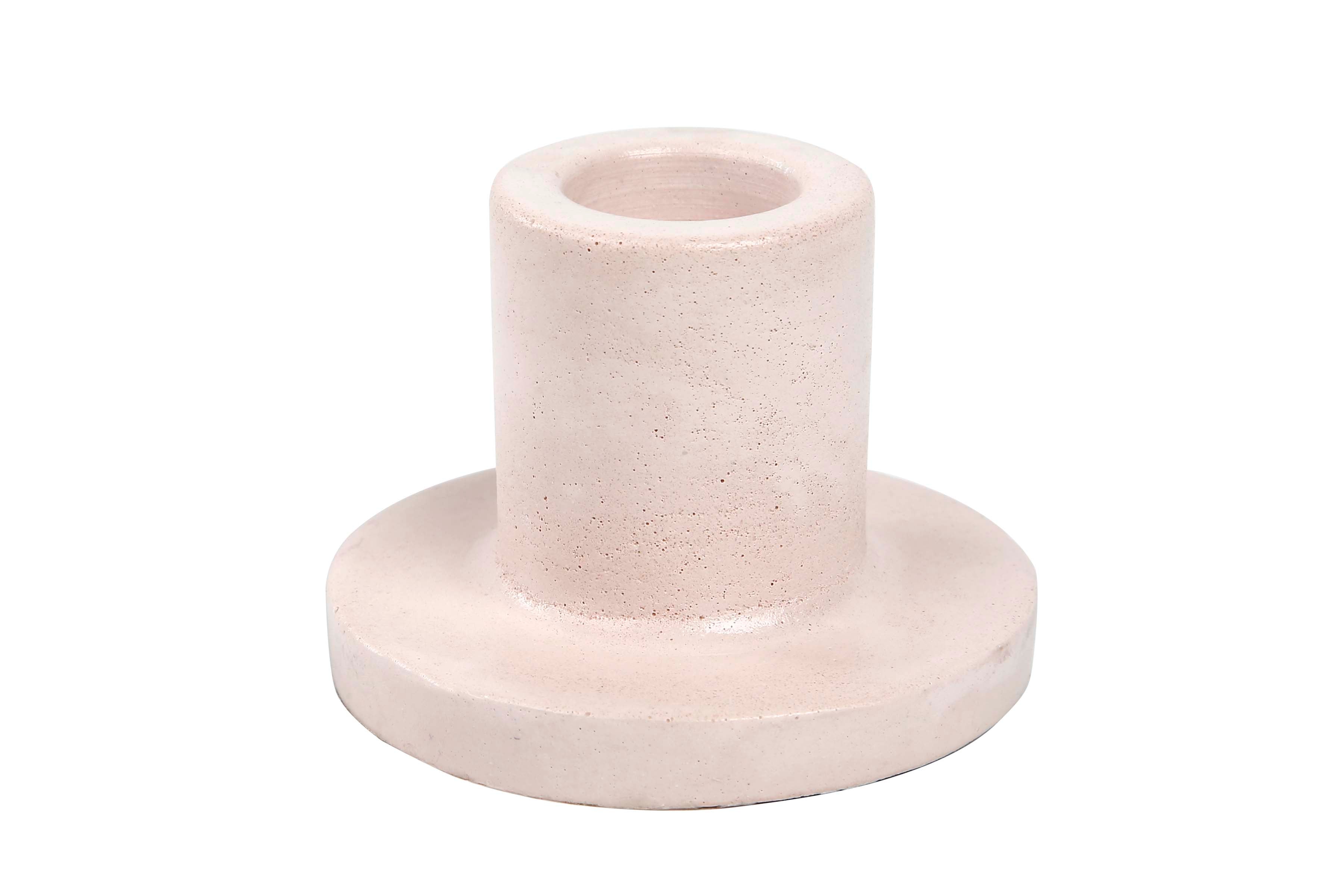 Minimalist Style Concrete Candle Holder - Ivory, 2x2.5Inch (Set of 2)