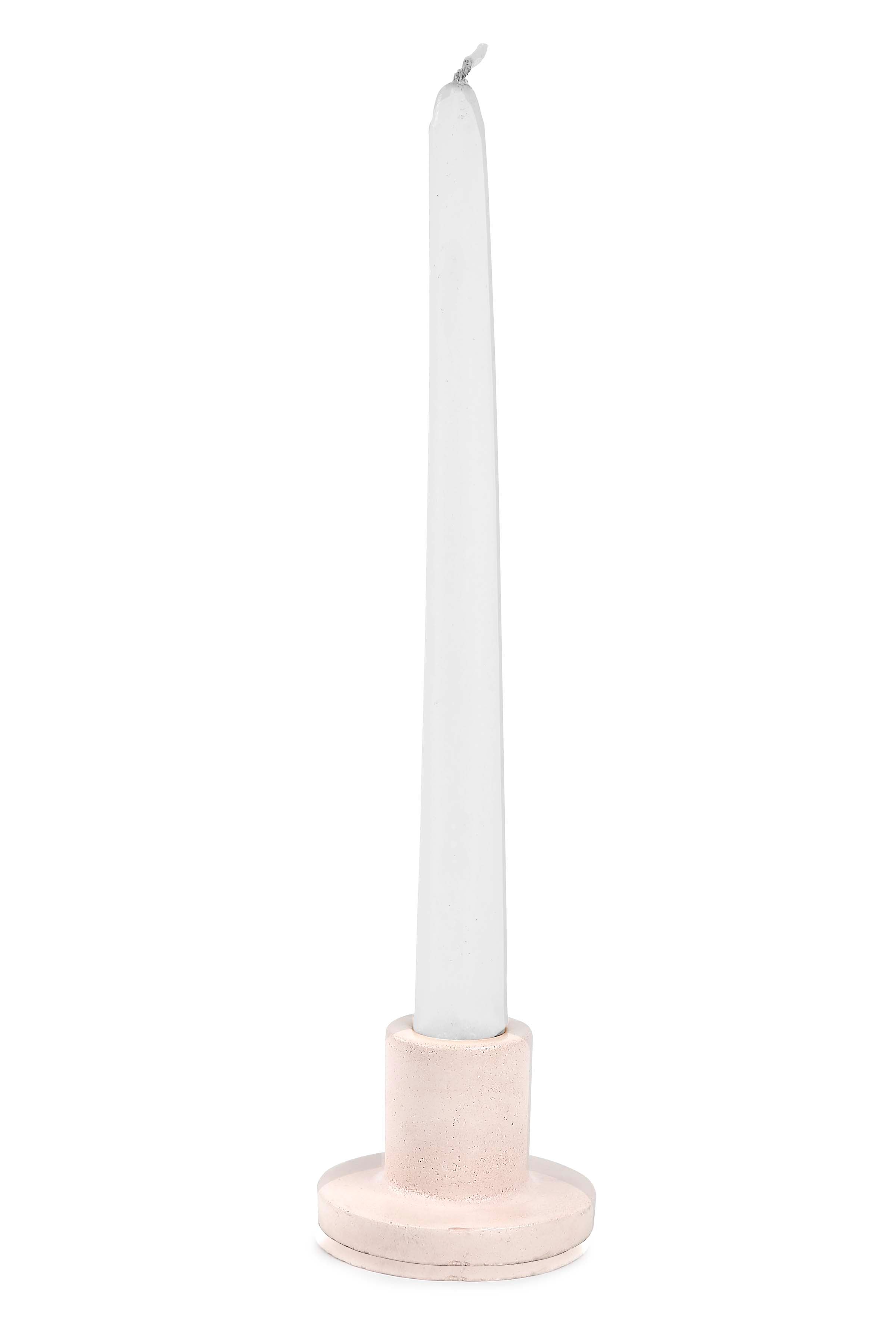 Minimalist Style Concrete Candle Holder - Ivory, 2x2.5Inch (Set of 2)