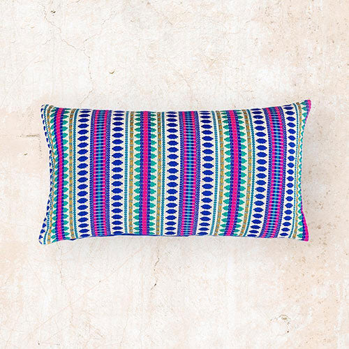 Blue Capsule Cushion, Blue & Green- 12x22 Inch