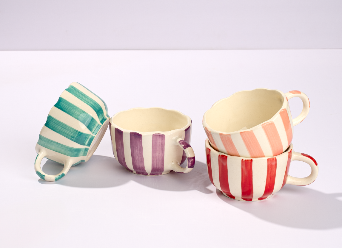 Ceramic Stripe Mugs Collection