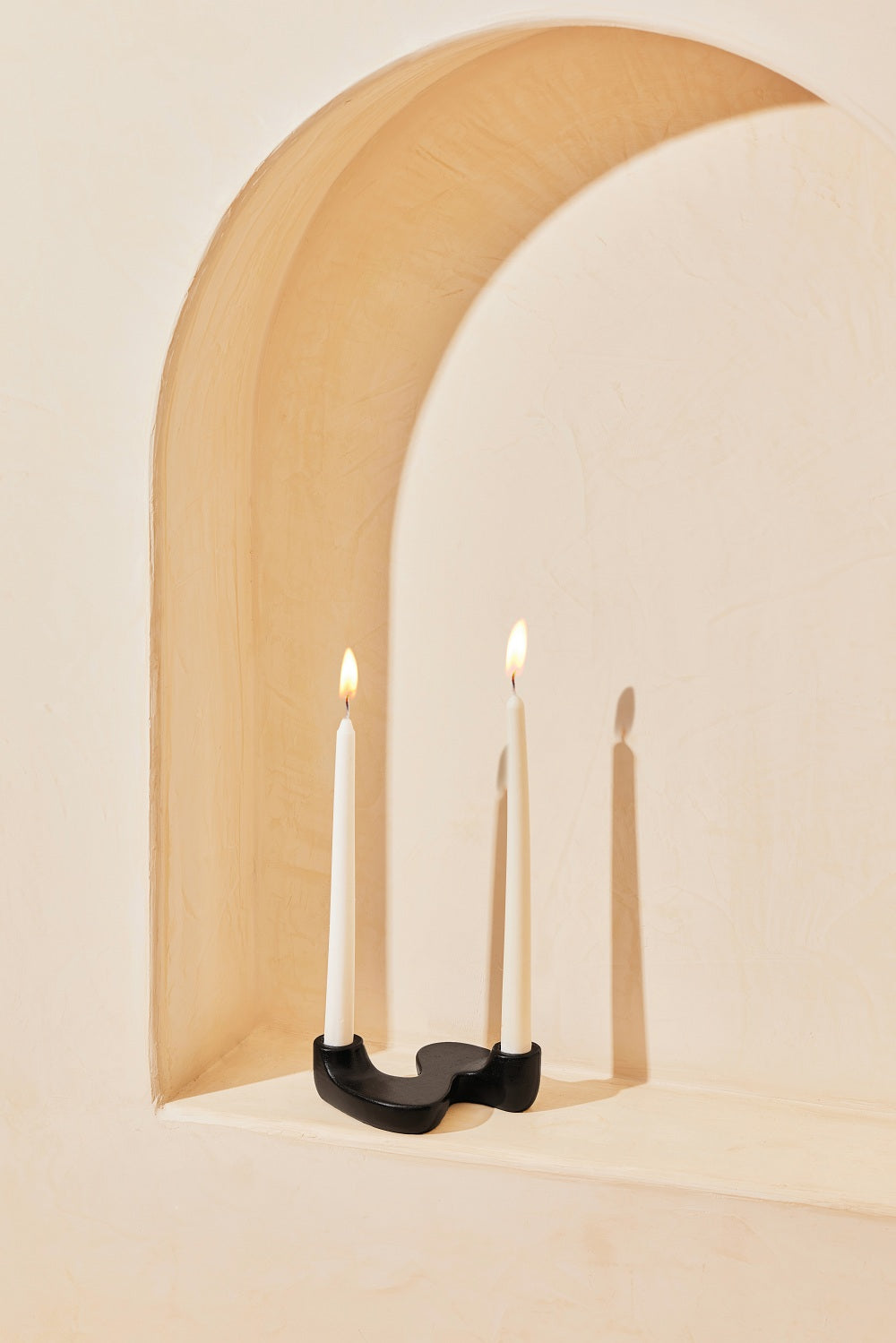 "S" Style Nordic Concrete Candle Holder - Black (Set of 2)