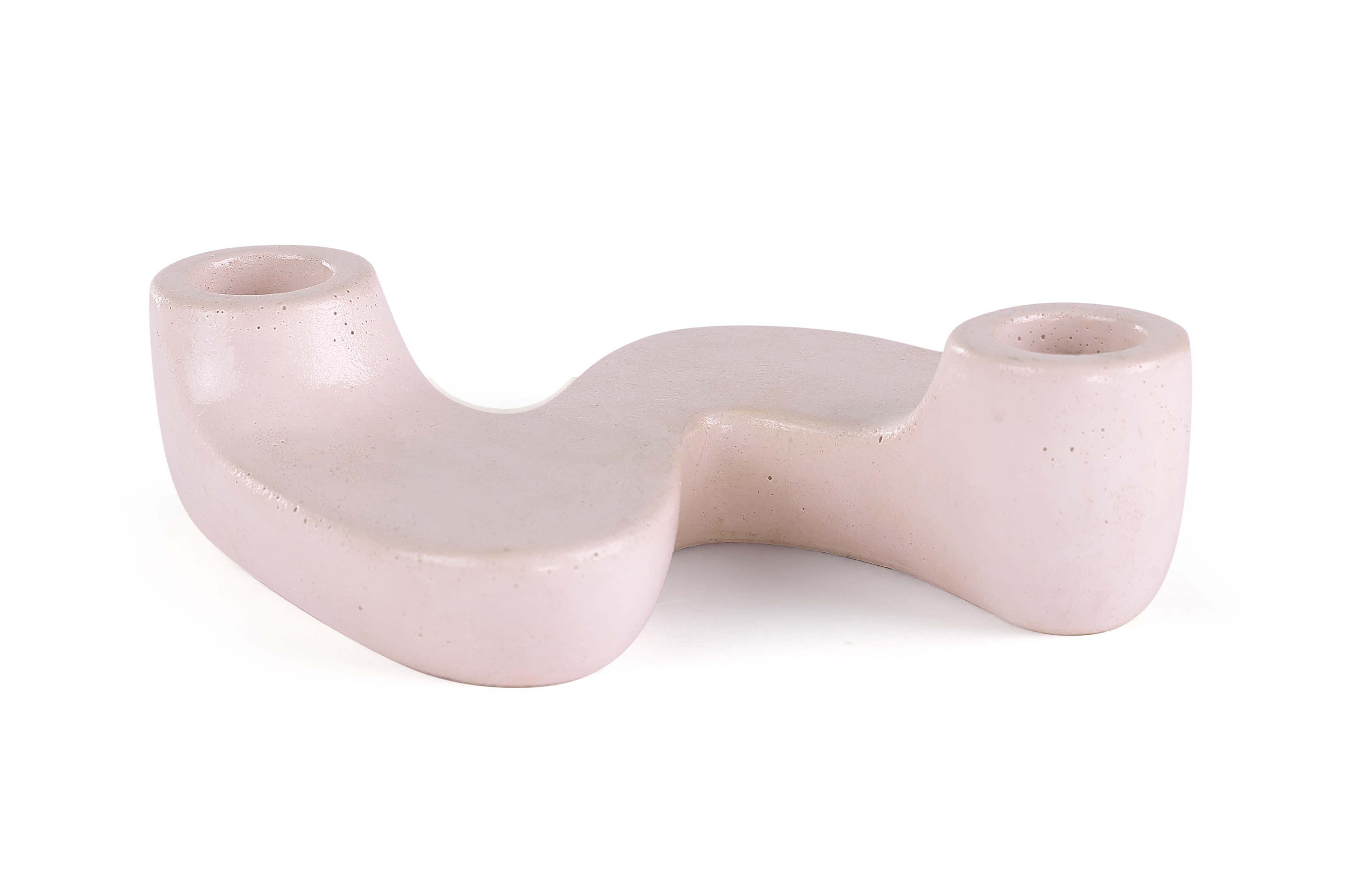 "S" Style Nordic Concrete Candle Holder -Pink (Set of 2)