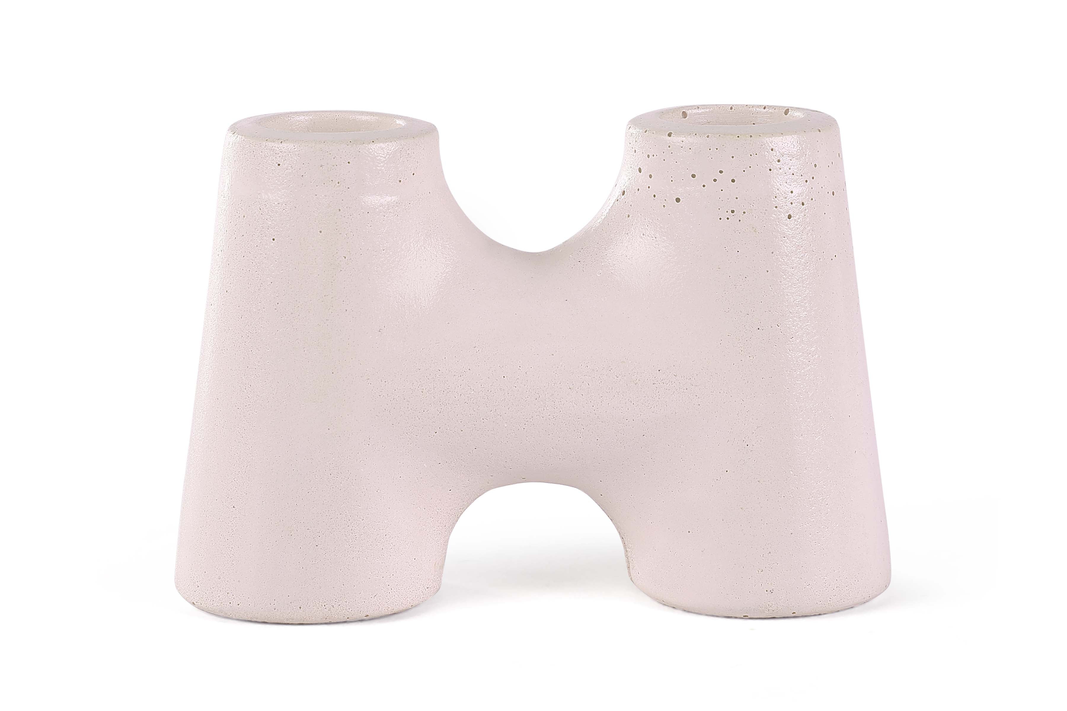 "H" Style  Nordic Concrete Candle Holder - Pink (Set of 2)