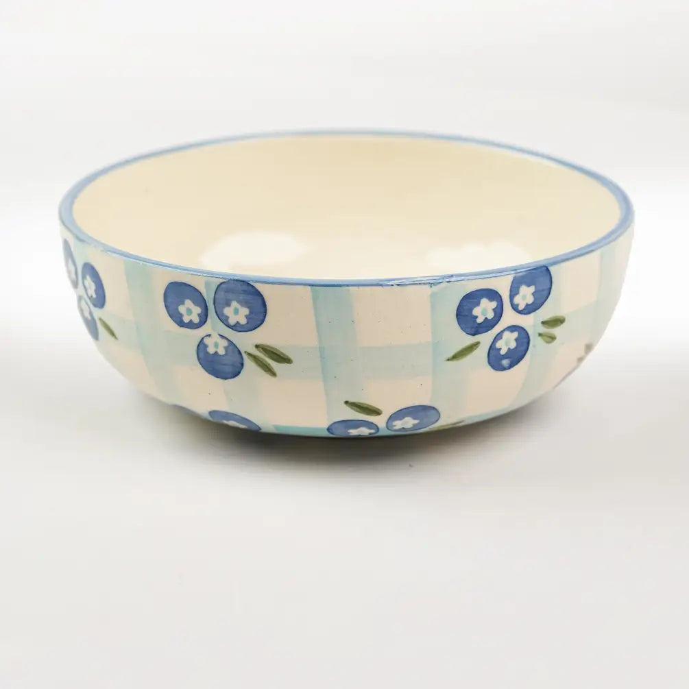 Blueberry Ceramic Breakfast Set - Coffee Cup , Side Plate And Breakfast Bowl (Set of 3)