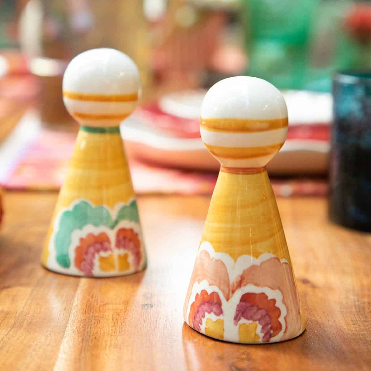 Rose Ceramic Salt And Pepper Shaker (Set Of 2) - 2x2x4.3 Inches