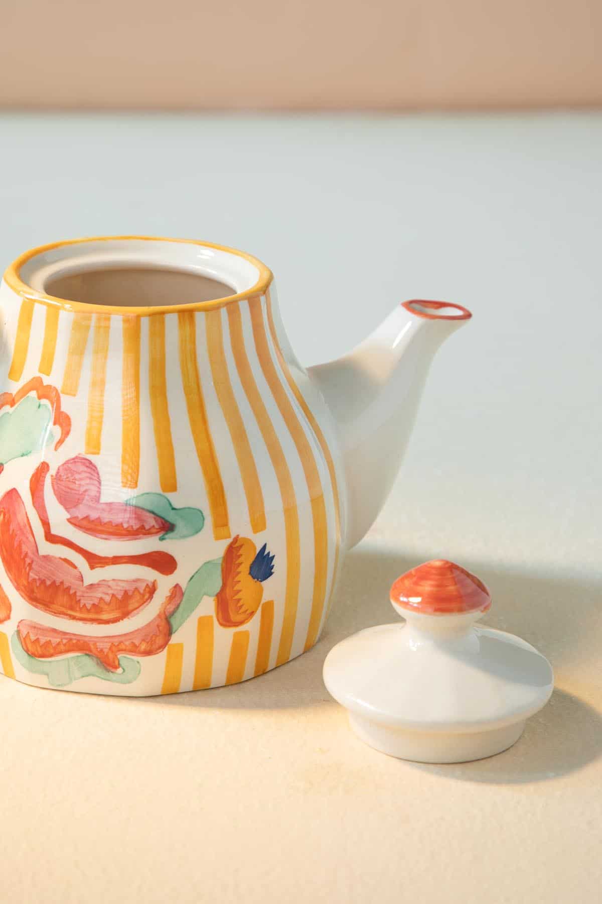 Rose Ceramic Tea Pot - 10x6 Inches