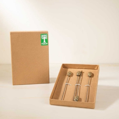 Mahogany Pod Stirrer (Set of 4) 1x1x7.5 Inches