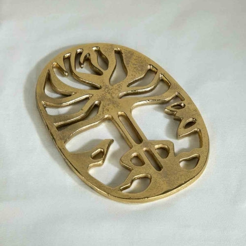 Freedom Tree Trivet (Gold) 8.5x6x0.5 Inches