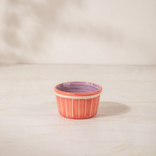 Color Pop Coral And Lavender Ceramic Ramekin (Set Of 2) 3.5x3.5x2 Inches