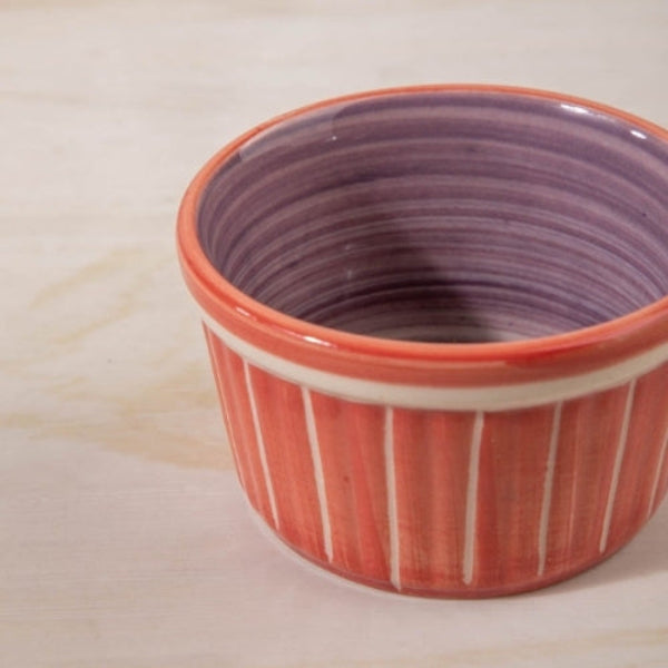 Color Pop Coral And Lavender Ceramic Ramekin (Set Of 2) 3.5x3.5x2 Inches