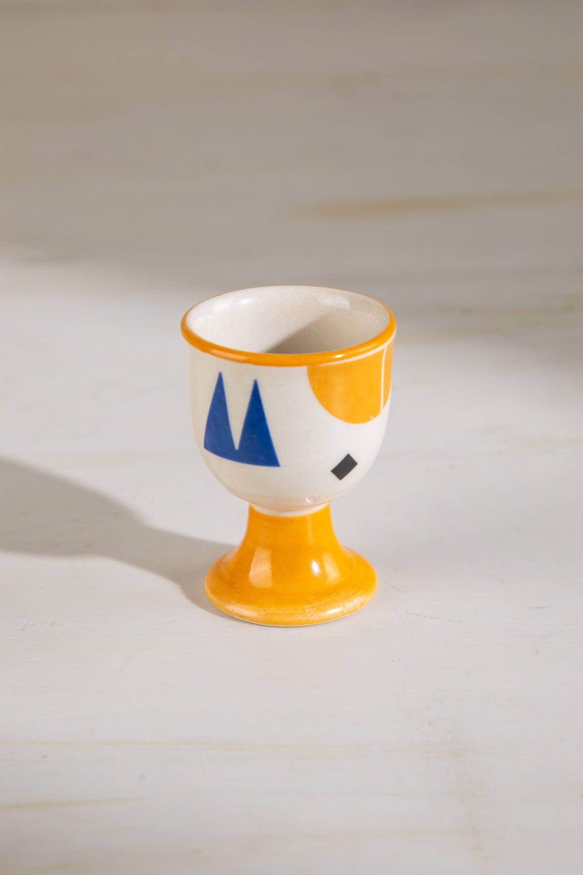 Artisan Ceramic Egg Cup (Set of 2) - Multi , 2x2x3 Inches