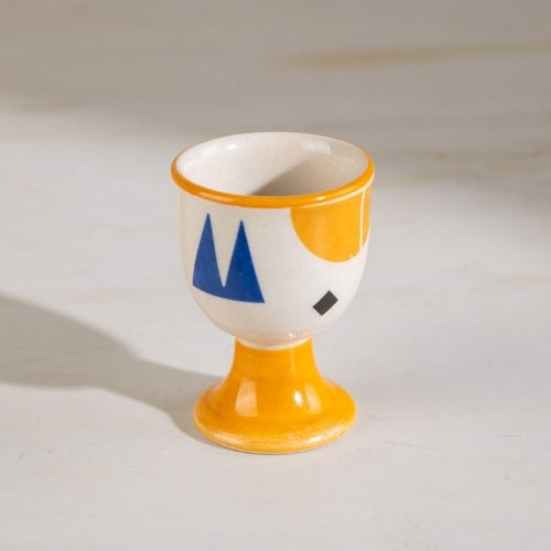 Artisan Ceramic Egg Cup (Set of 2) - Multi , 2x2x3 Inches