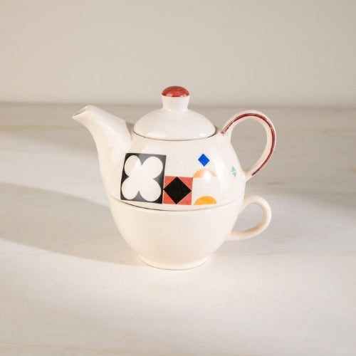 Circle Of Joyee Ceramic Tea Pot - Multi , 2.8x2.8x5.5