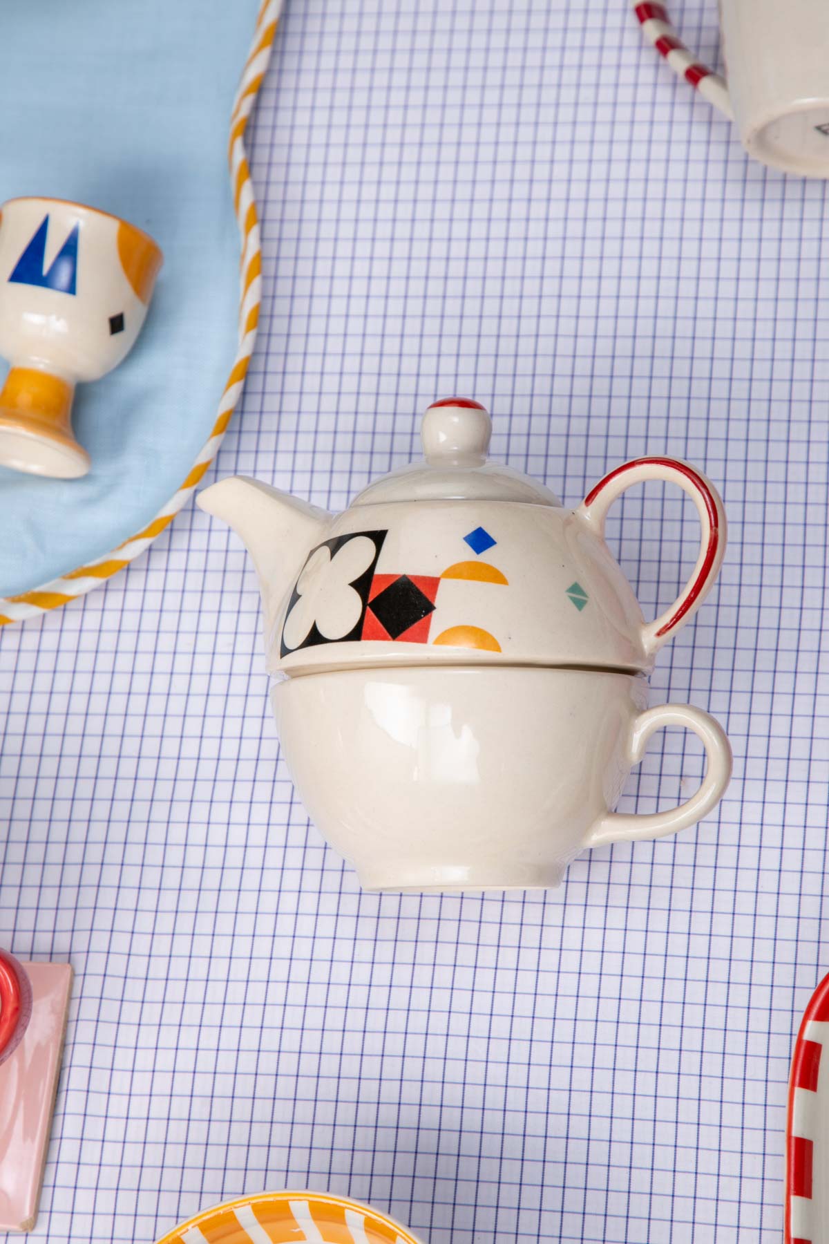 Circle Of Joyee Ceramic Tea Pot - Multi , 2.8x2.8x5.5