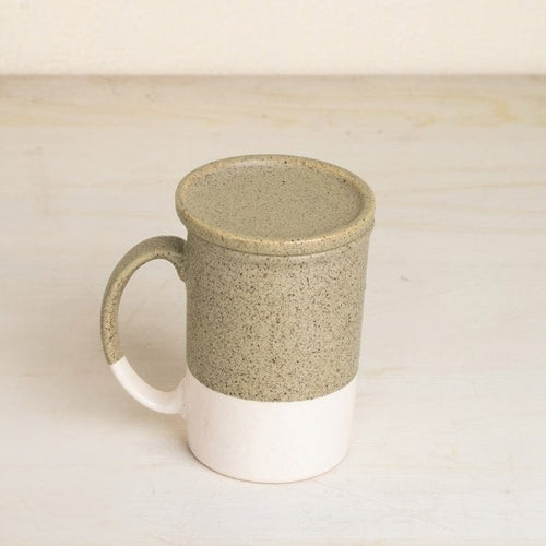 Studio Naturals Herb Green Lidded Coffee Mug 3x3x3.5 Inches