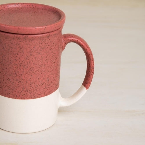 Studio Naturals Red Pepper Lidded Coffee Mug 3x3x3.5 Inches