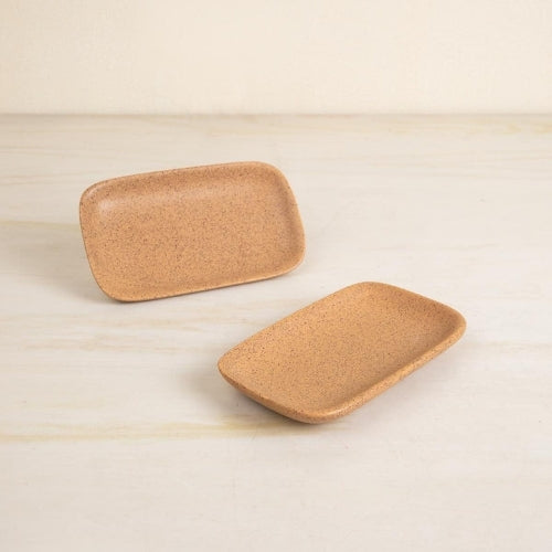 Studio Naturals Butter Yellow Rectangle Palette (Set Of 2) - 6x3.5x1 Inches