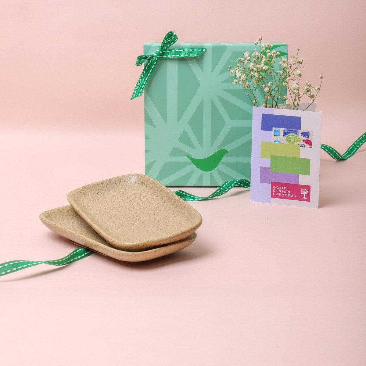 Studio Naturals Herb Green Rectangle Palette (Set Of 2) - 6x3.5x1 Inches