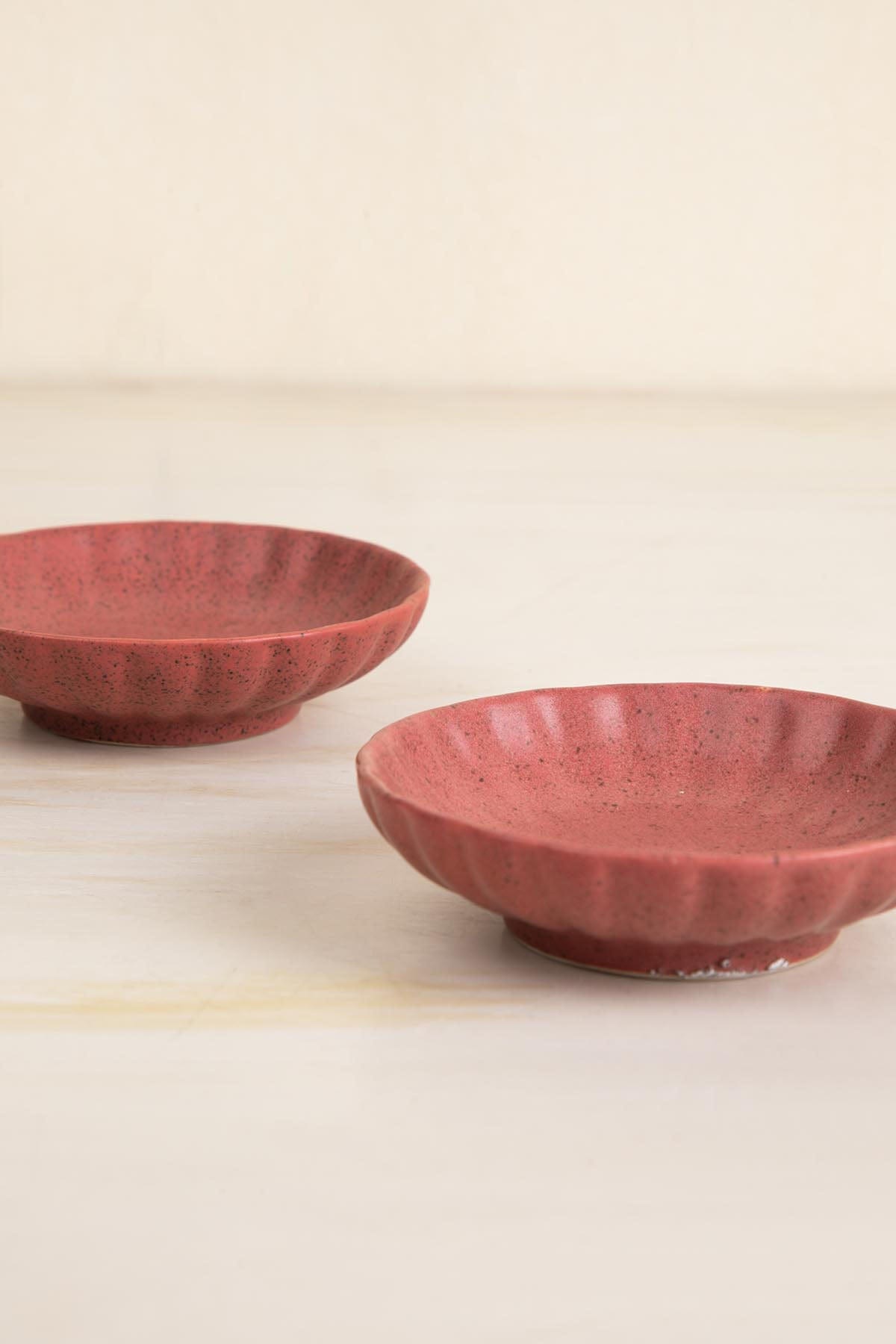 Studio Naturals Red Pepper Trinket Dish (Set Of 2) - 4x4x1 Inches