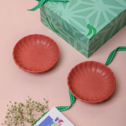 Studio Naturals Red Pepper Trinket Dish (Set Of 2) - 4x4x1 Inches