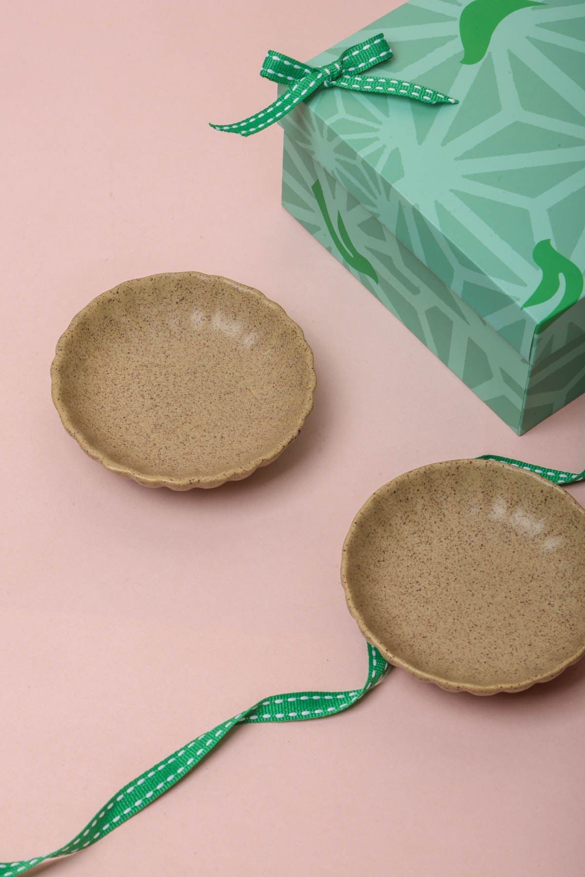 Studio Naturals Herb Green Trinket Dish (Set Of 2) - 4x4x1 Inches