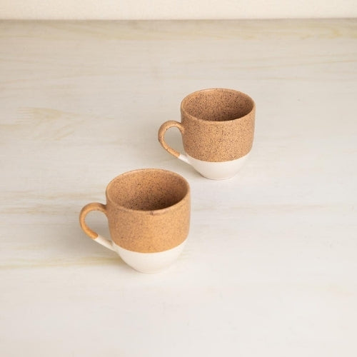 Studio Naturals Butter Yellow Baga Tea Cup (Set Of 2) 3x3x3 Inches