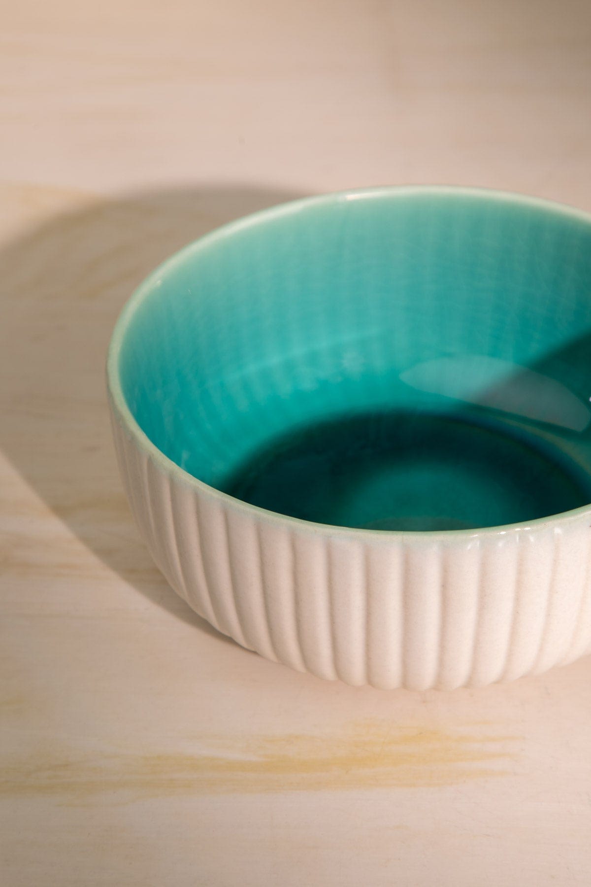 Midori Ceramic Round Bowl - White , 7X7X3.25 Inches