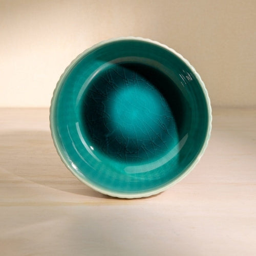 Midori Ceramic Round Bowl - White , 7X7X3.25 Inches