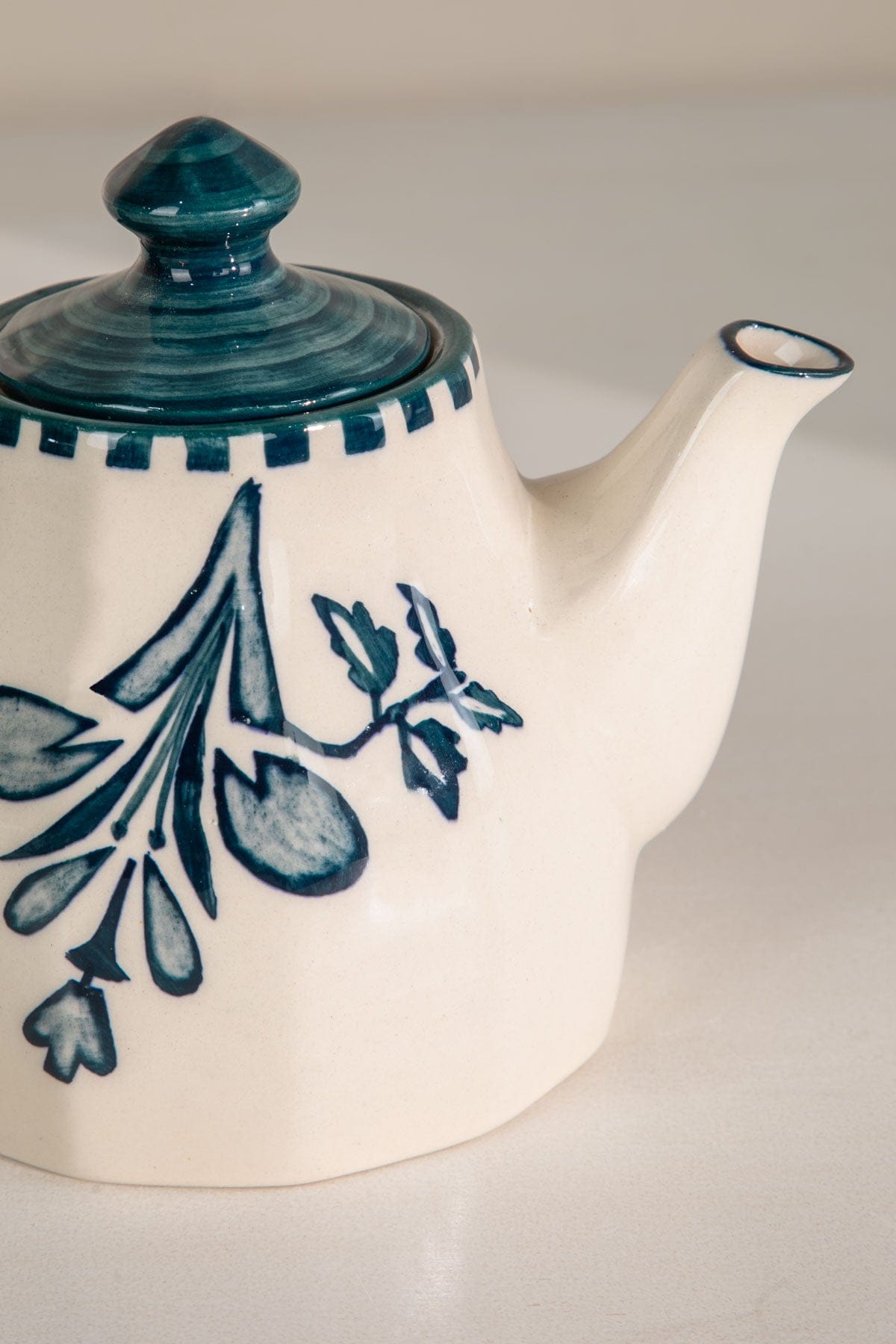 Teal Ceramic Tea Pot - 6x6x10 Inches
