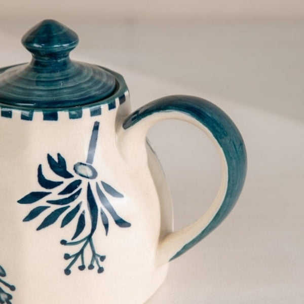 Teal Ceramic Tea Pot - 6x6x10 Inches