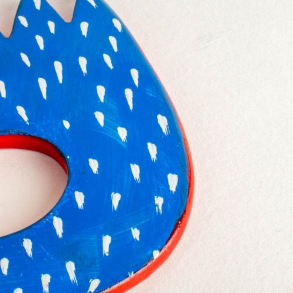 Okey Doke Blue Napkin Ring (Set Of 2) 3.5x4x0.2 Inches