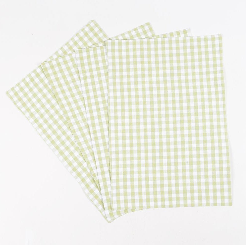 Mini Checkered Cotton Placemats (set of 4), 19 x 13 Inch
