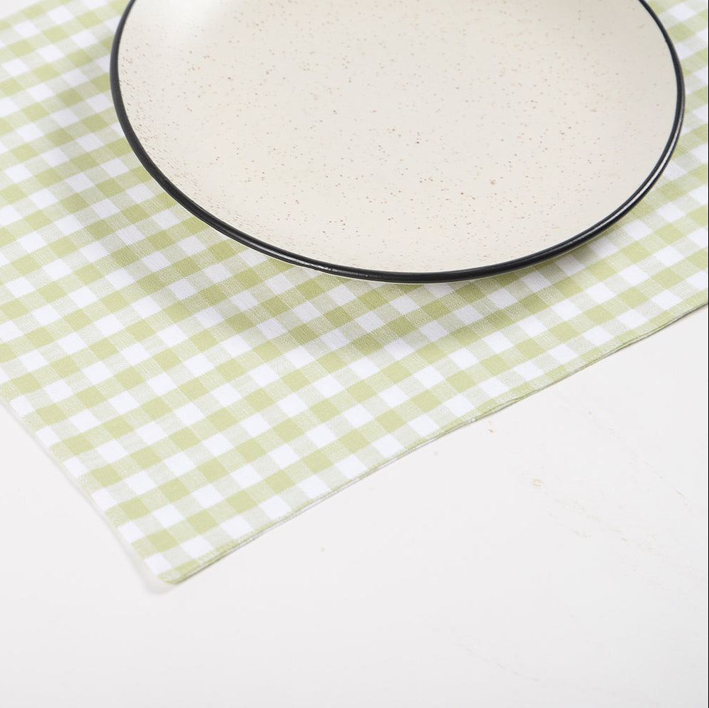 Mini Checkered Cotton Placemats (set of 4), 19 x 13 Inch