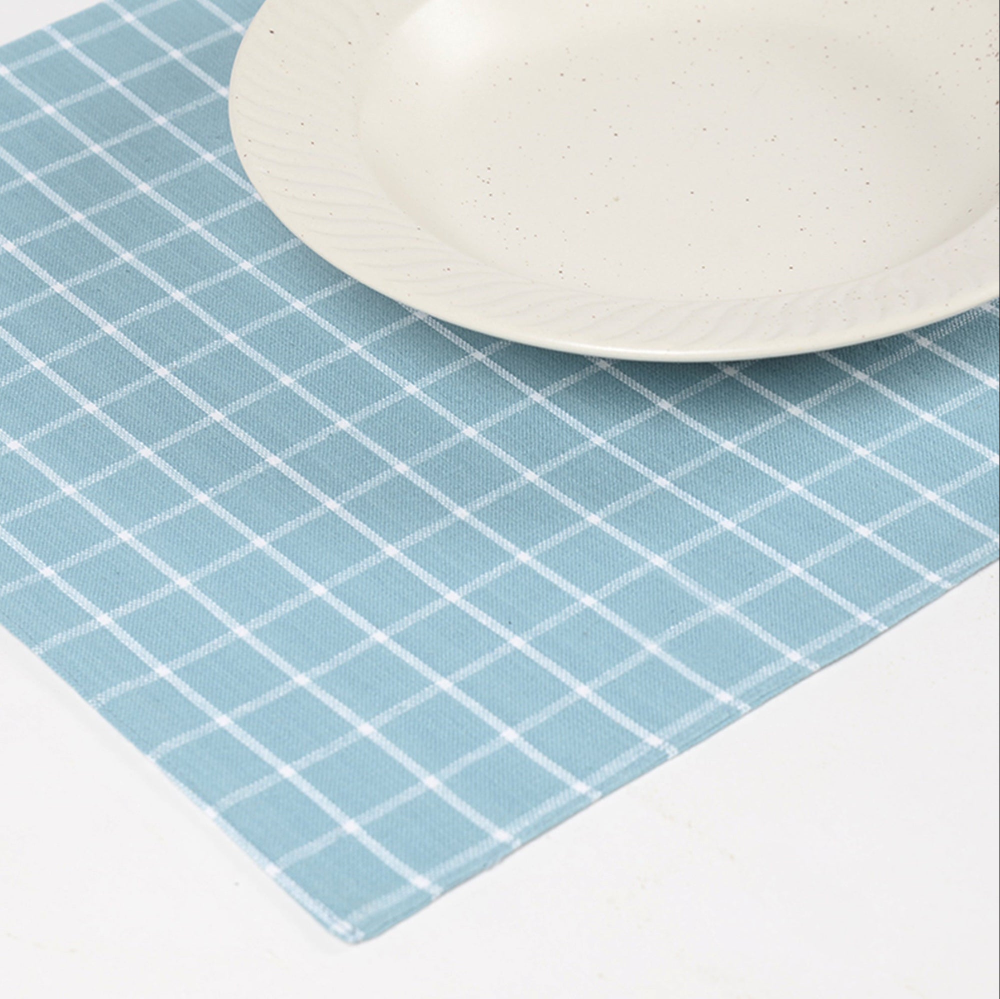 Checkered Sky Cotton Placemats (set of 4), 18.5 X 13 inch- 2 SETS