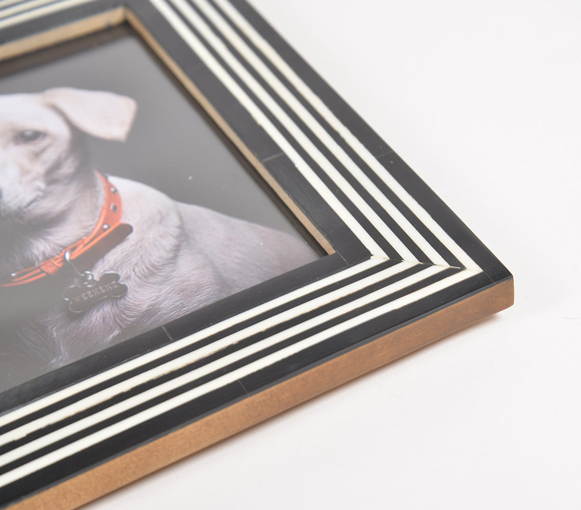 White Washed Stripe Wood Frame 4x6