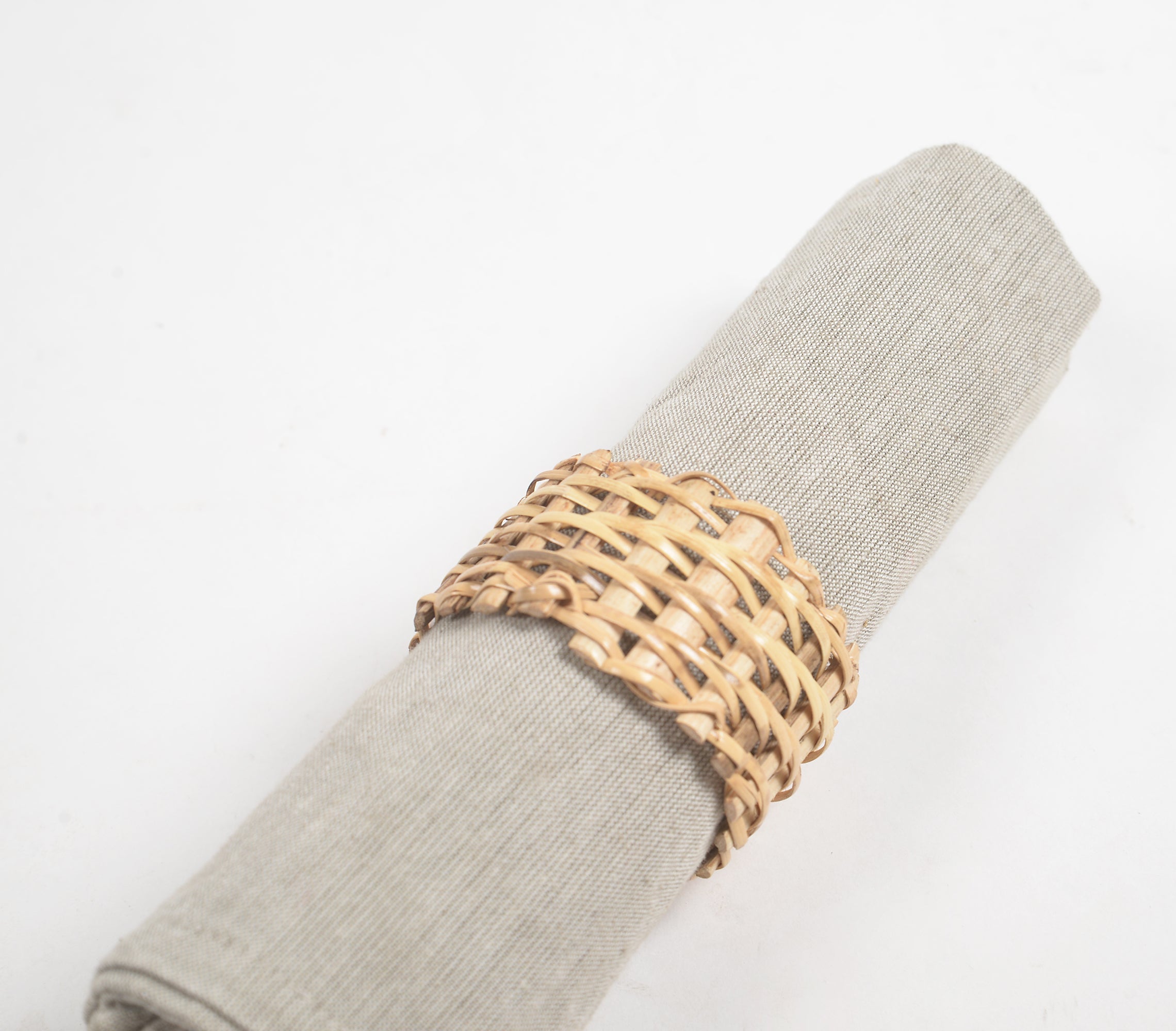 Eco-Friendly Handwoven Cane Napkin Rings (Set of 4)