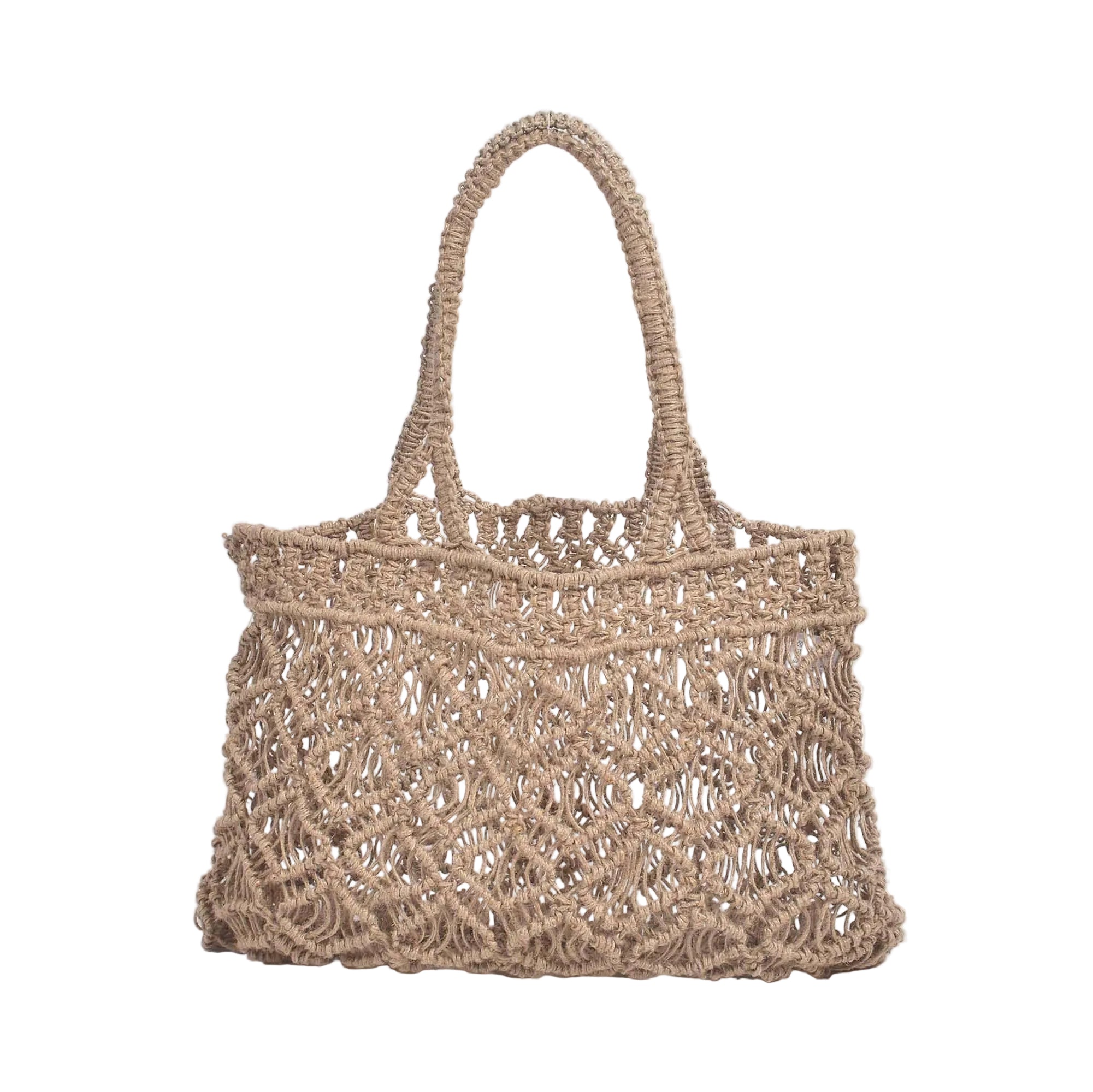 Macrame Jute Summer beach bag, 17.5 X 13.5 Inch
