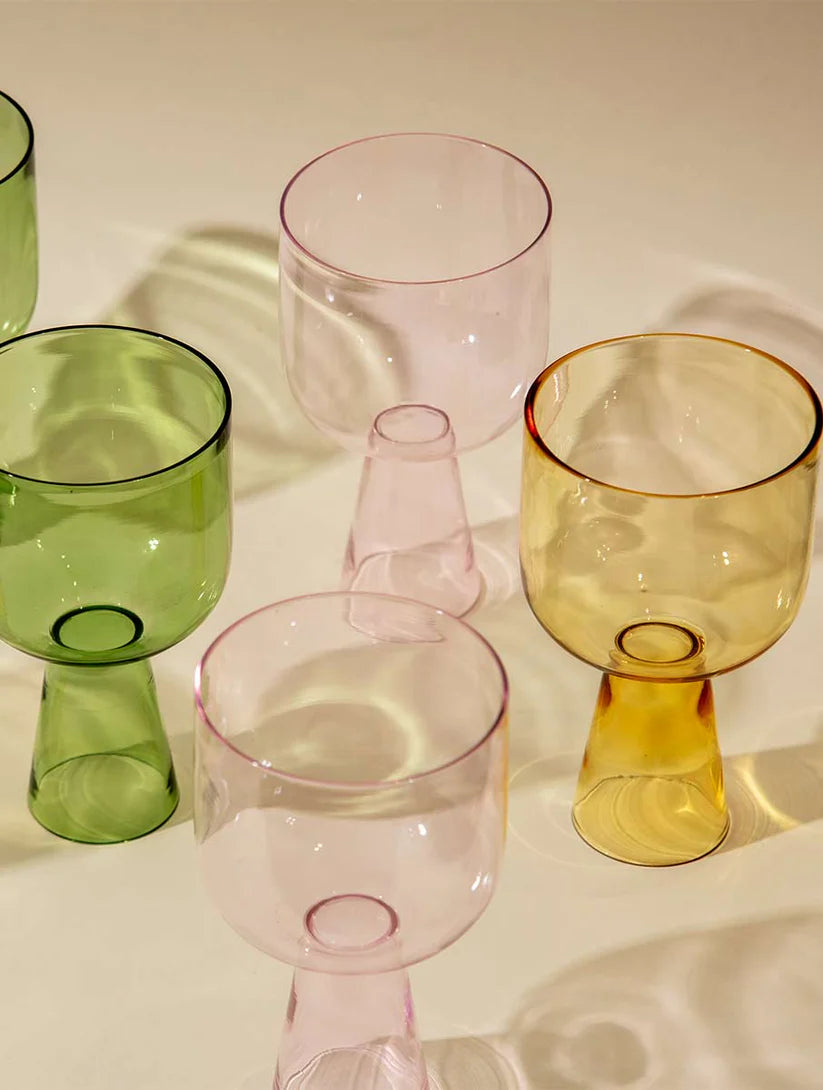 Aria Yellow Glass Dessert Bowls - 3 x 5.75 Inches, 9.45 oz (Set of 4)