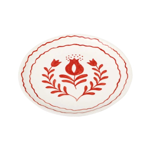 Red Anaar Snack Plate , 7x7 Inches (Set of 2)