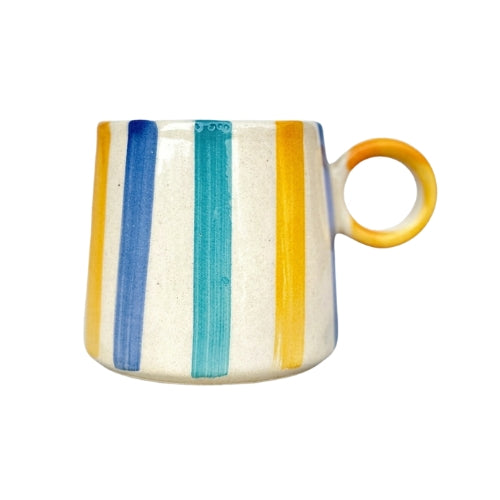 Ceramic Bright Striped Coffee Mug- 450ml (SET OF 4)
